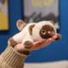 Very precious, soft and fragrant, brown Siamese cat magnetic fridge magnet, plush doll, toy table companion doll, cute and fun, ideal for gifting, magnetic plush doll, switch decoration, home cute wall-mounted style Application Scenario